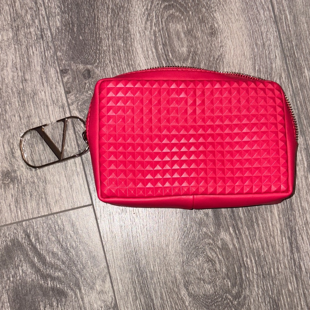 Valentino Vibrant Pink Textured Wristlet